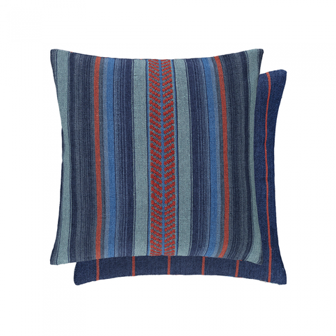 Ravi Indigo Cushion by William Yeoward