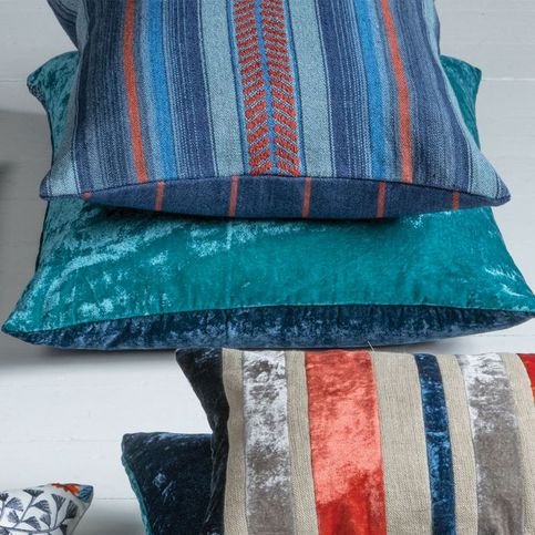 Ravi Indigo Cushion by William Yeoward