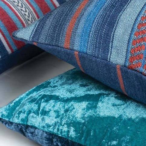 Ravi Indigo Cushion by William Yeoward