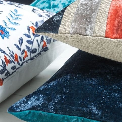 Somerley Indigo Cushion by William Yeoward