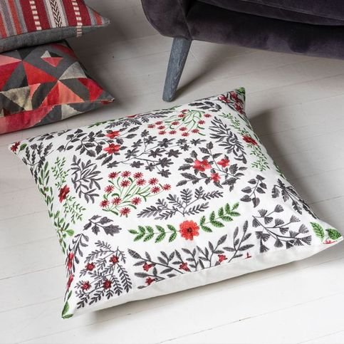 Somerley Rouge Cushion by William Yeoward
