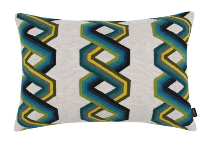 Boxgrove Peacock Cushion by Zinc Textile 