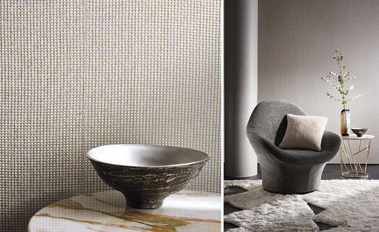 Tantalum Moonbeam Wallcovering by Zinc Textile 