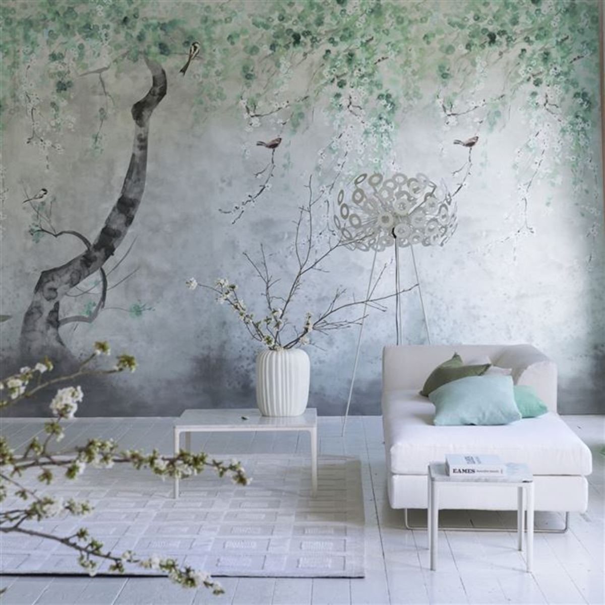 Shin shin様LINEN & DECOR×avec deuxclefs Shinsha Scene 1 Celadon Wallcovering by Designers Guild Designers