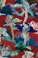 Saranda Vermilion Trees Wallpaper by Arte