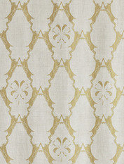 Boxing Hares Gold Fabric by Barneby Gates 