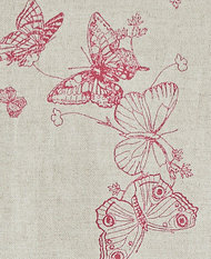 Butterflies Raspberry Fabric by Barneby Gates