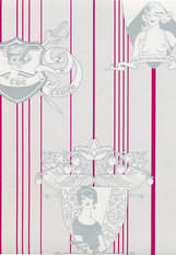 Carpe Noctem Hot Pink / Silver Wallpaper by Barneby Gates