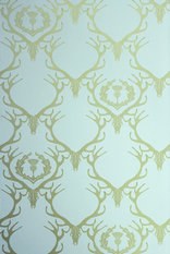 Deer Damask Duck Egg Blue Wallpaper by Barneby Gates 