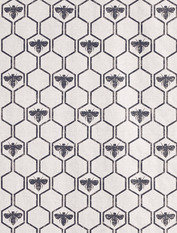 Honey Bees Charcoal Fabric by Barneby Gates 