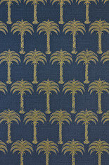 Marrakech Palm Midnight Blue Fabric by Barneby Gates