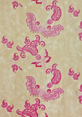 Paisley Hot Pink on Tea Stain Fabric by Barneby Gates