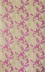 Paisley Hot Pink on Tea Stain Wallpaper by Barneby Gates