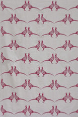 Pheasant Pink on Cream Fabric by Barneby Gates