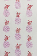 Pineapple Pink/red on cream Fabric by Barneby Gates 