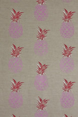 Pineapple Pink/red on Natural Fabric by Barneby Gates 