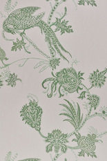 Vintage Bird Trail Pink / Green Wallpaper by Barneby Gates