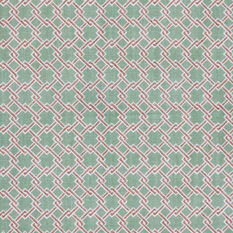 Lattice Cane Light Olive / Red Fabric by Barneby Gates 