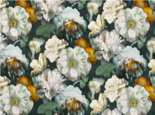 Black Edition Herbaria Peacock Fabric