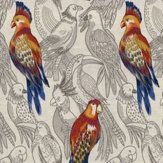 Beauharnais Multico Blue/Red Fabric by Casamance 