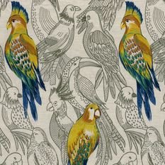 Beauharnais Multico Blue/Yellow Fabric by Casamance 