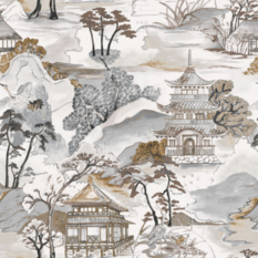 Nara Blanc/Mordore Wallcovering by Casamance