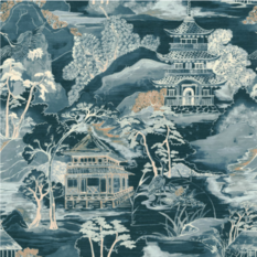 Nara Petrole Wallcovering by Casamance