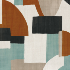 Trompe L'oeil Celadon / fauve Fabric by Casamance 