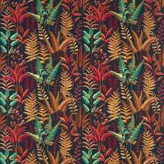 Bracken Russet/Aqua Fabric by Clarke & Clarke 