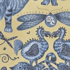 Exinct Blue Wallcovering by Emma J Shipley for Clarke & Clarke 