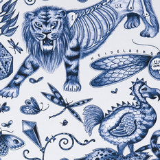 Extinct Blue Fabric by Emma J Shipley for Clarke & Clarke 