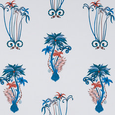 Jungle Palms Blue Wallcovering by Emma J Shipley for Clarke & Clarke 