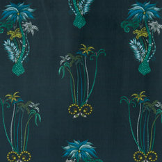 Jungle Palms Navy Velvet Fabric by Emma J Shipley for Clarke & Clarke 