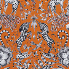 Kruger Flame Fabric by Emma J Shipley for Clarke & Clarke 