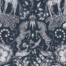 Kruger Navy Fabric by Emma J Shipley for Clarke & Clarke 