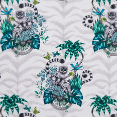 Lemur Jungle Wallcovering by Emma J Shipley for Clarke & Clarke 