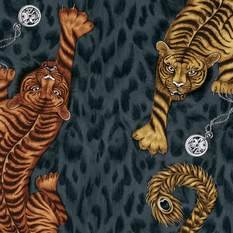 Tigris Flame Fabric by Emma J Shipley for Clarke & Clarke 