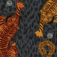 Tigris Flame Velvet Fabric by Emma J Shipley for Clarke & Clarke 