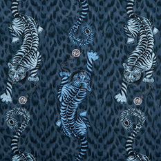Tigris Navy Wallcovering by Emma J Shipley for Clarke & Clarke 