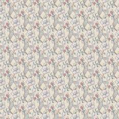 Golden Lily Dove/Plum Fabric by Clarke & Clarke 
