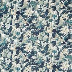 Lilum Denim/Ivory Fabric by Clarke & Clarke 