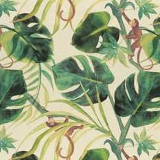 Monkey Business Natural Fabric by Clarke & Clarke 