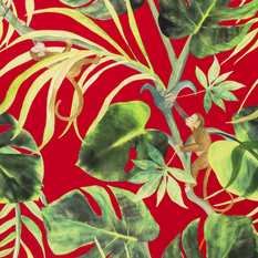 Monkey Business Rouge Wallcovering by Clarke & Clarke