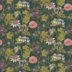 Passiflora Emerald Velvet Fabric by Clarke & Clarke 