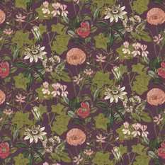 Passiflora Mulberry Velvet Fabric by Clarke & Clarke 