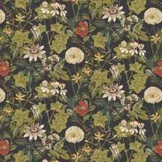 Passiflora Noir Velvet Fabric by Clarke & Clarke 