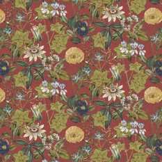 Passiflora Rouge Velvet Fabric by Clarke & Clarke 