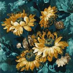 Sunforest Denim/Ochre Wallcovering by Clarke & Clarke 