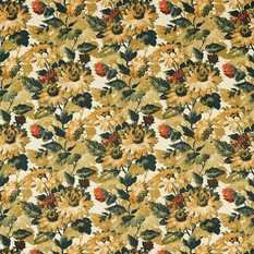 Sunforest Olive/Russet Fabric by Clarke & Clarke 