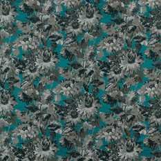 Sunforest Peacock Fabric by Clarke & Clarke 
